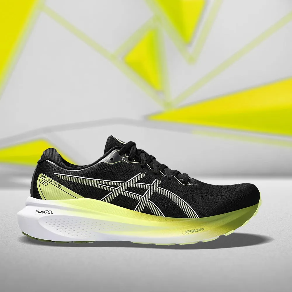 ASICS GEL KAYANO 30 (F) - (BLACK/ GLOW YELLOW) RUNNING SHOES