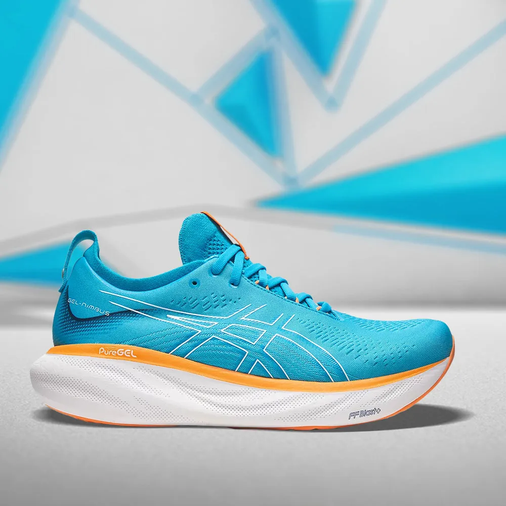 ASICS GEL-NIMBUS 25 (M) - (ISLAND BLUE/ SUN PEACH) RUNNING SHOES