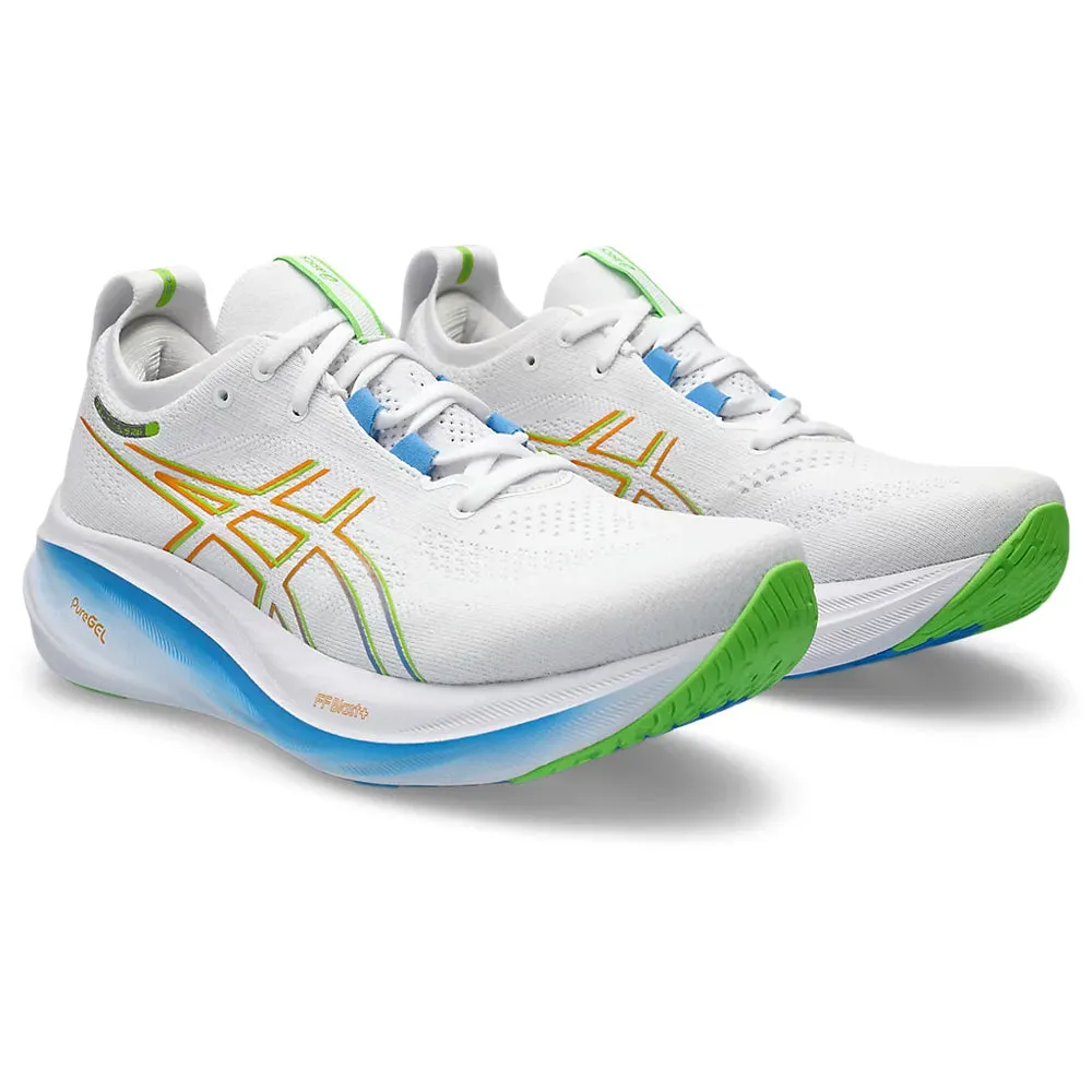 ASICS GEL NIMBUS 26 MEN'S (WHITE/ WATERSCAPE) RUNNING SHOES