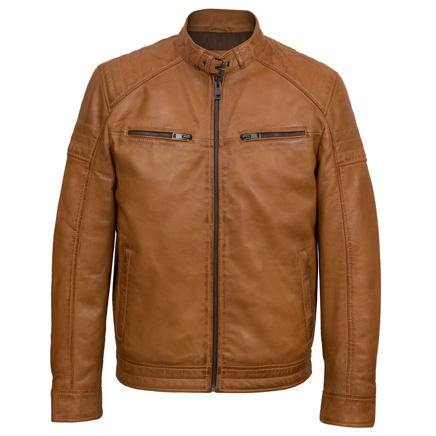 Budd: Men's Tan Leather Jacket