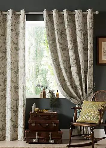 Clarissa Hulse Wild Chervil Pair of Lined Eyelet Curtains | Kaleidoscope