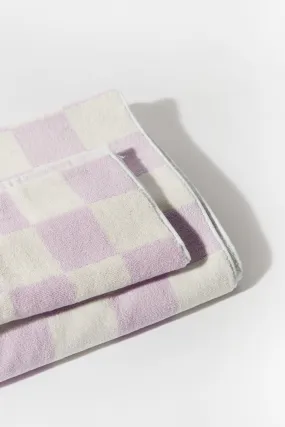 HAND TOWELS SET OF 2 - LILAC BIG CHECK