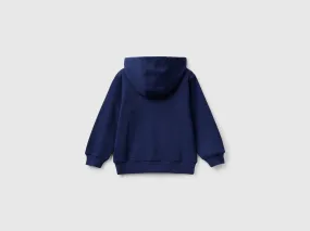 Hoodie with logo - Dark Blue | Benetton