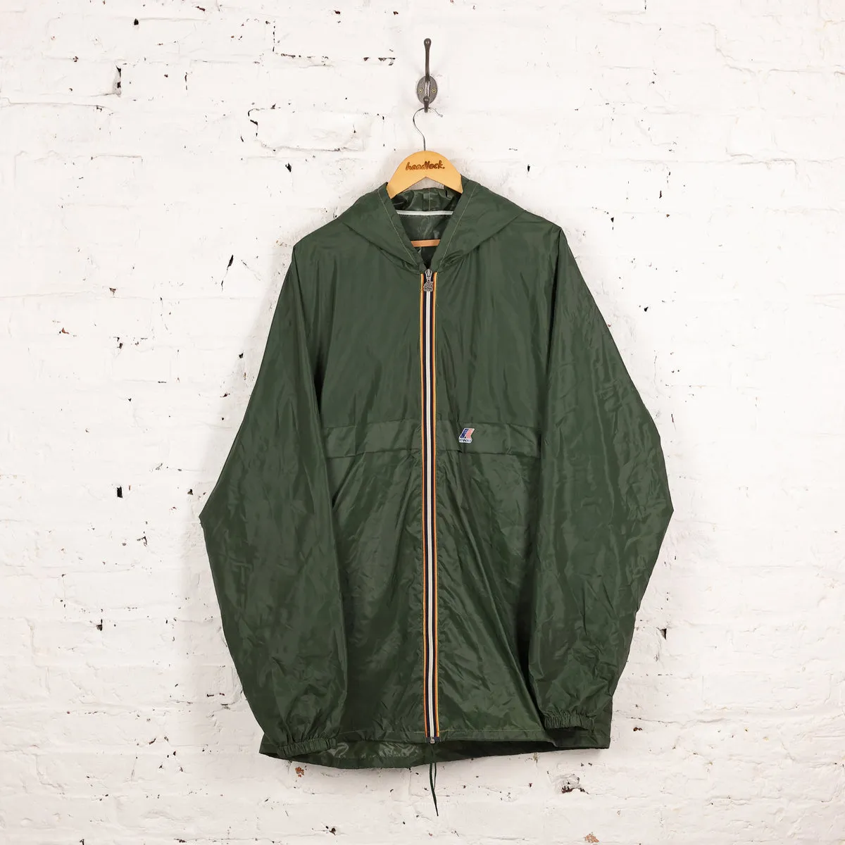 K Way Rain Jacket Cagoule Pac a Mac - Green - XXL