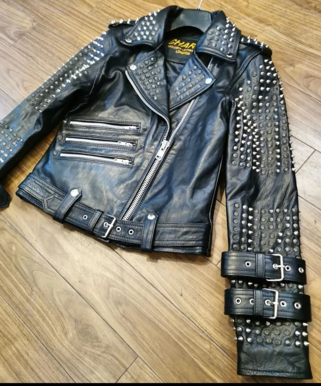 Ladies Super Studded Biker Jacket