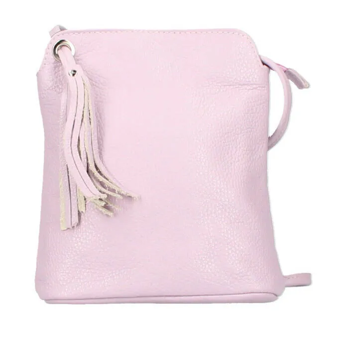 Lilac leia leather shoulder bag