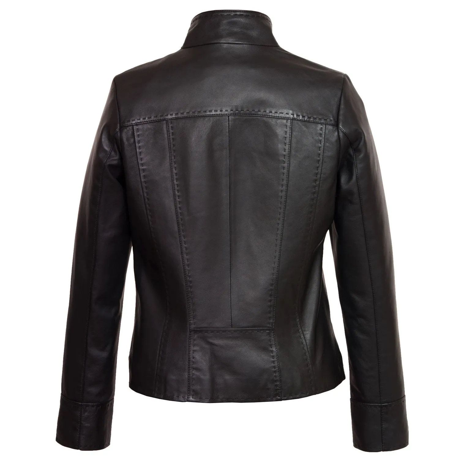 May: Women's Black Leather Jacket