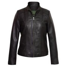 May: Women's Black Leather Jacket