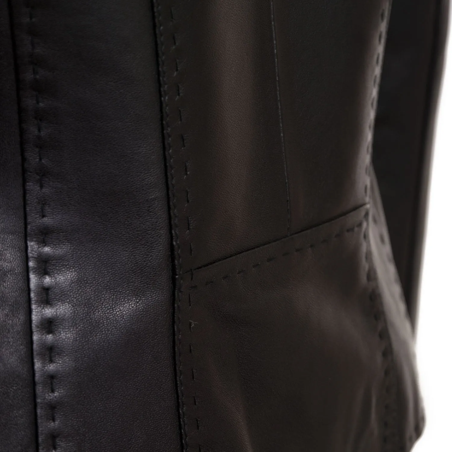 May: Women's Black Leather Jacket