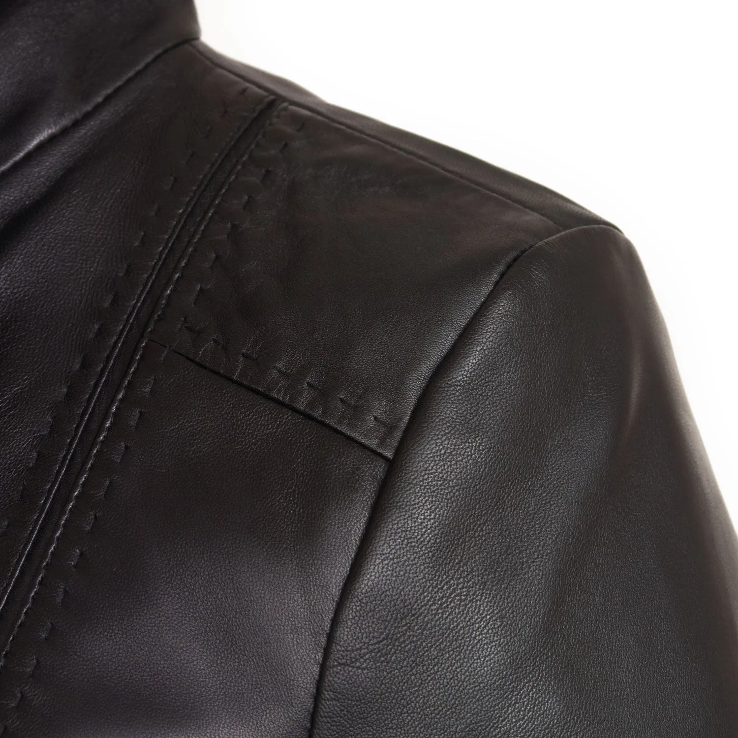 May: Women's Black Leather Jacket