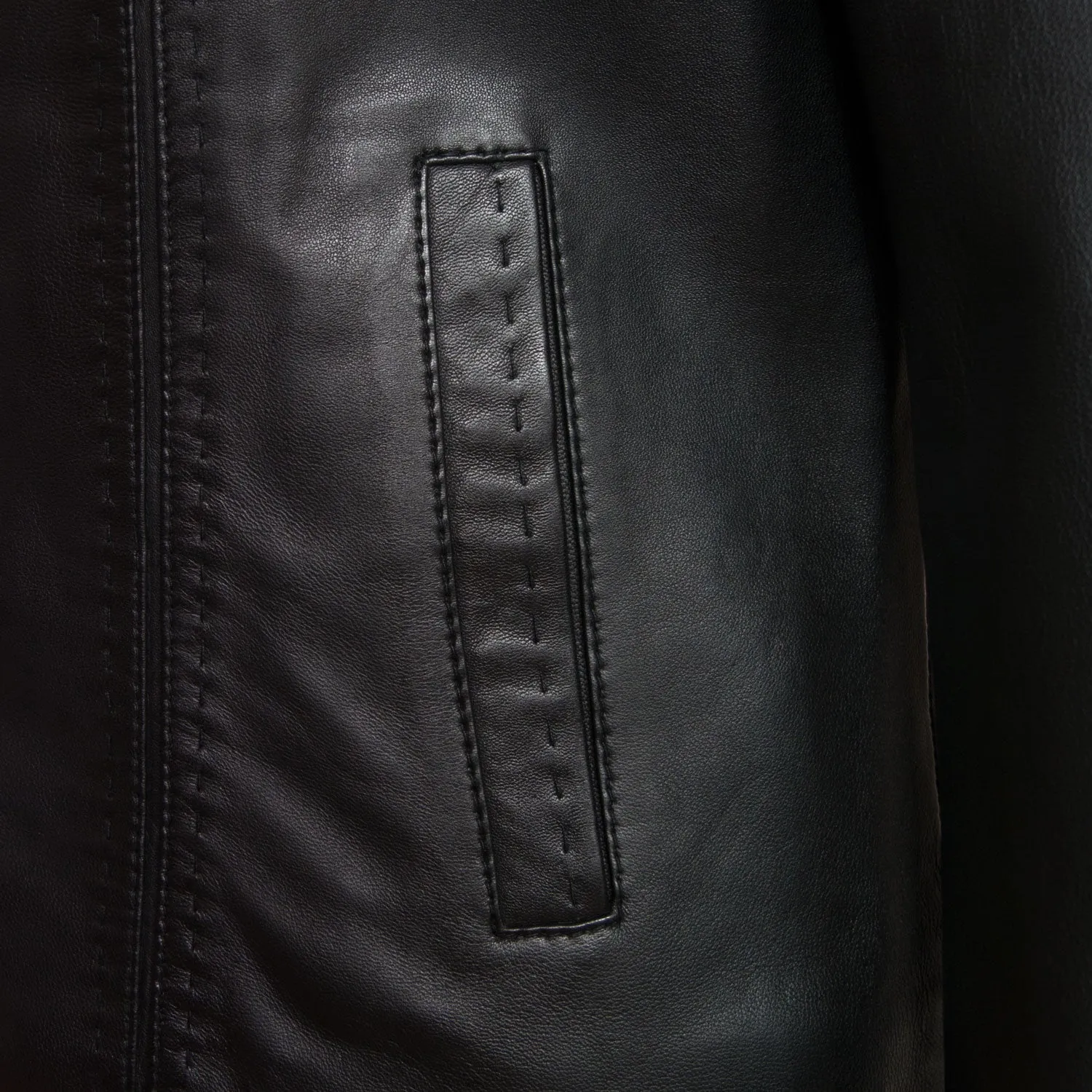 May: Women's Black Leather Jacket