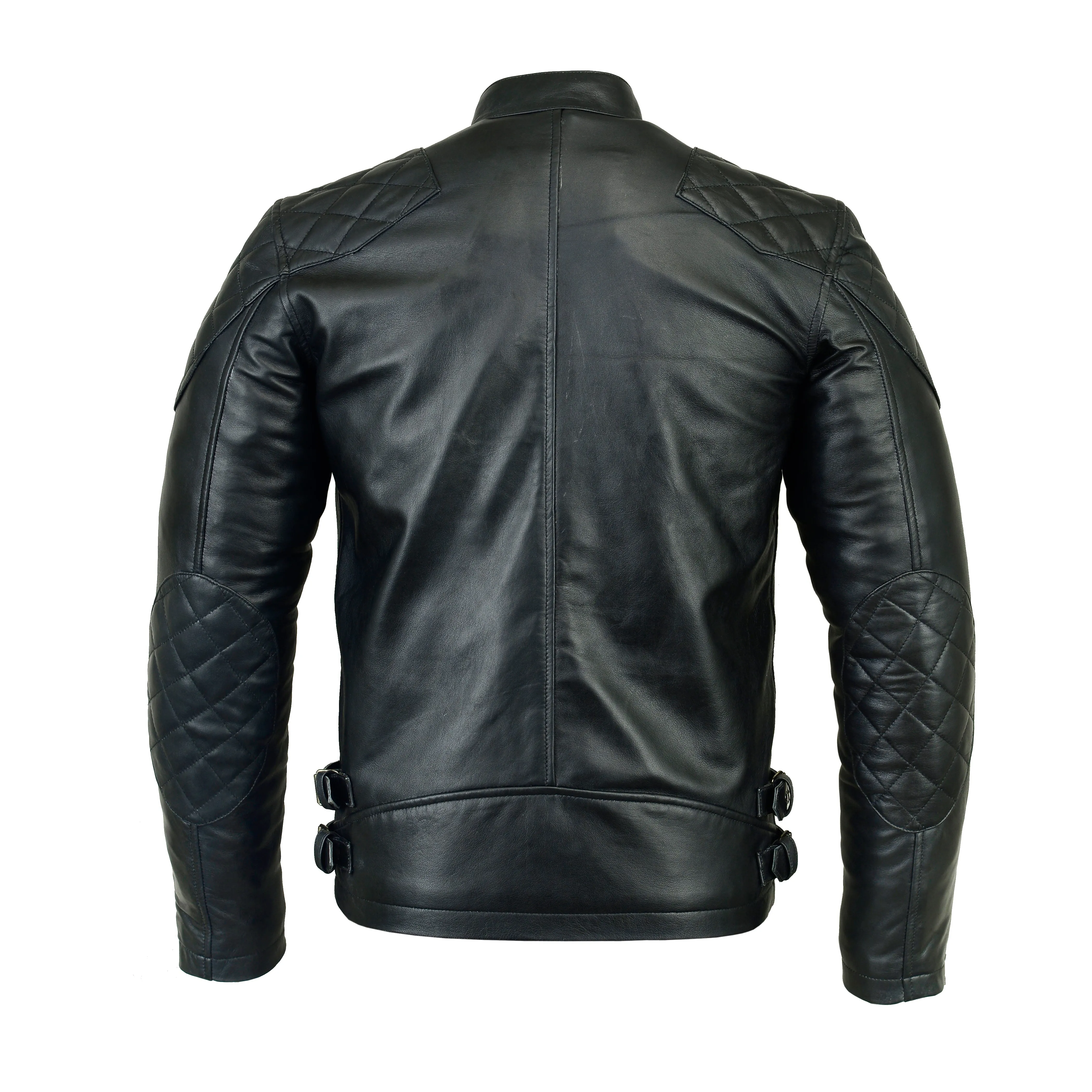 Men's Black Leather Jacket Thrilling Biker Jacket 3