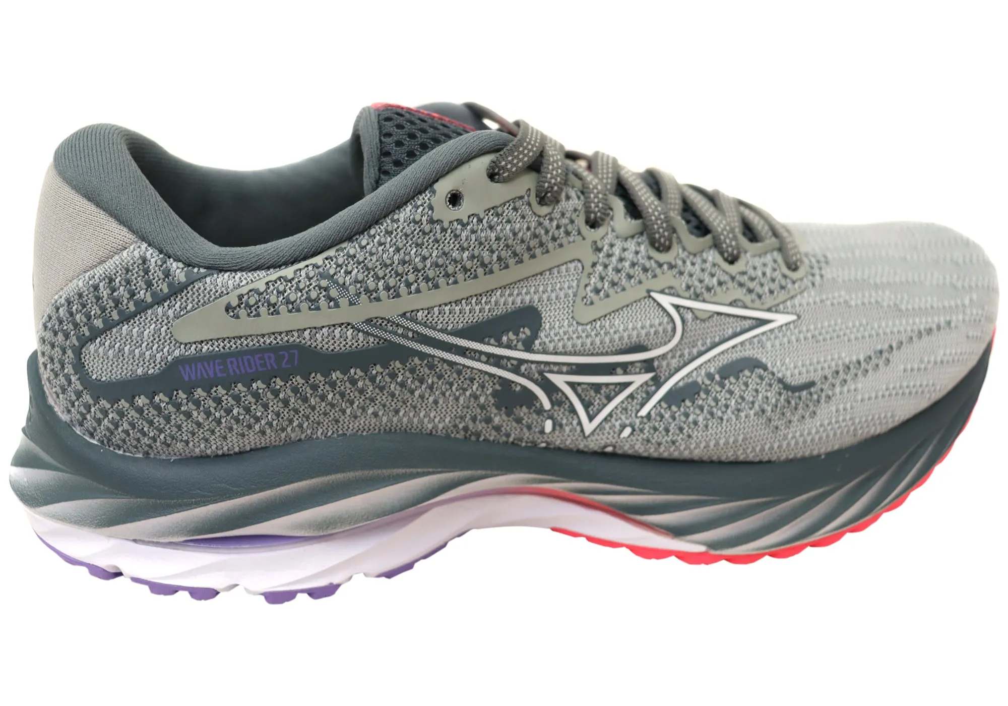 Mizuno Womens Wave Rider 27 Wide Fit Comfortable Running Shoes