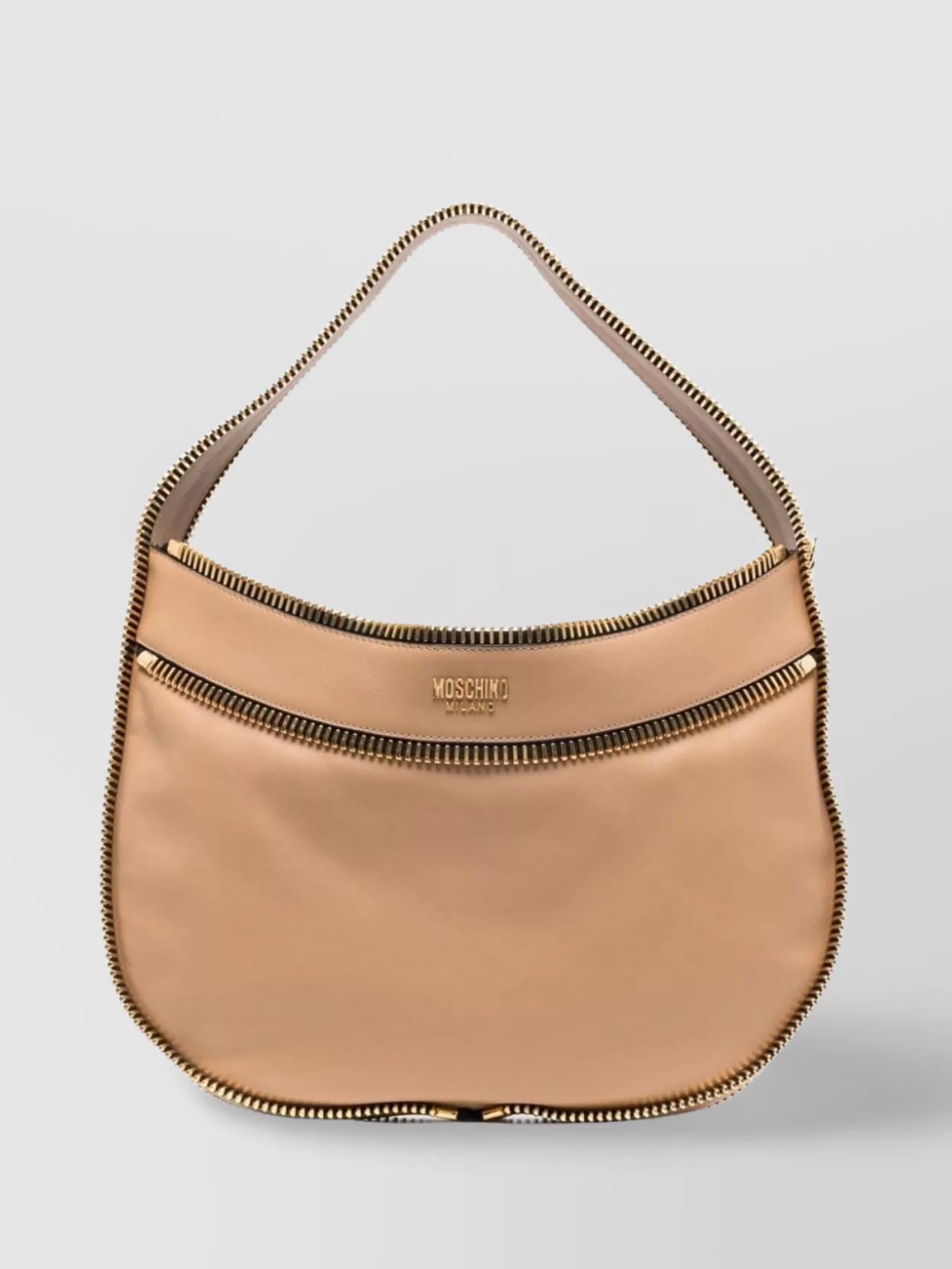 Moschino   Camel leather shoulder bag