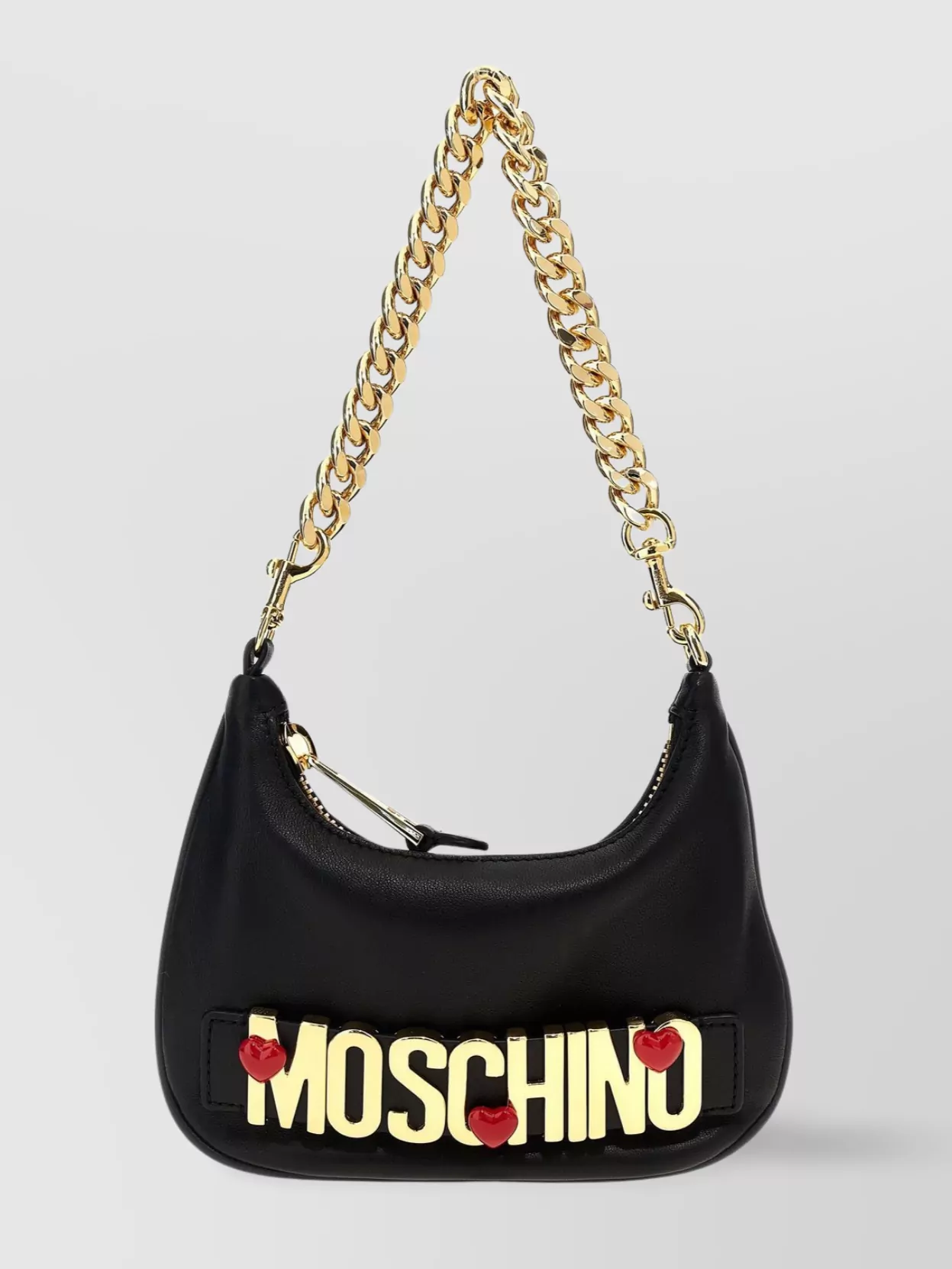 Moschino   Logo leather shoulder bag