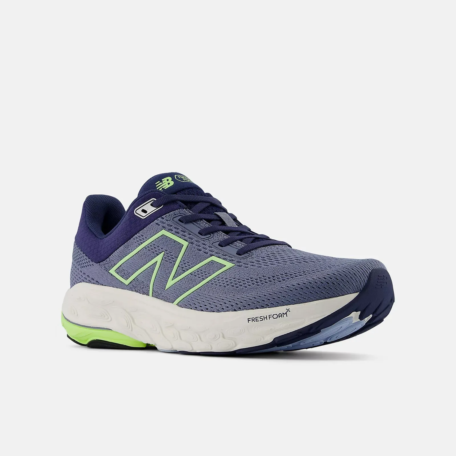 New Balance Men's 860v14 Extra Wide Fit Running Shoes Arctic Grey / Bleached Lime Glo / NB Navy