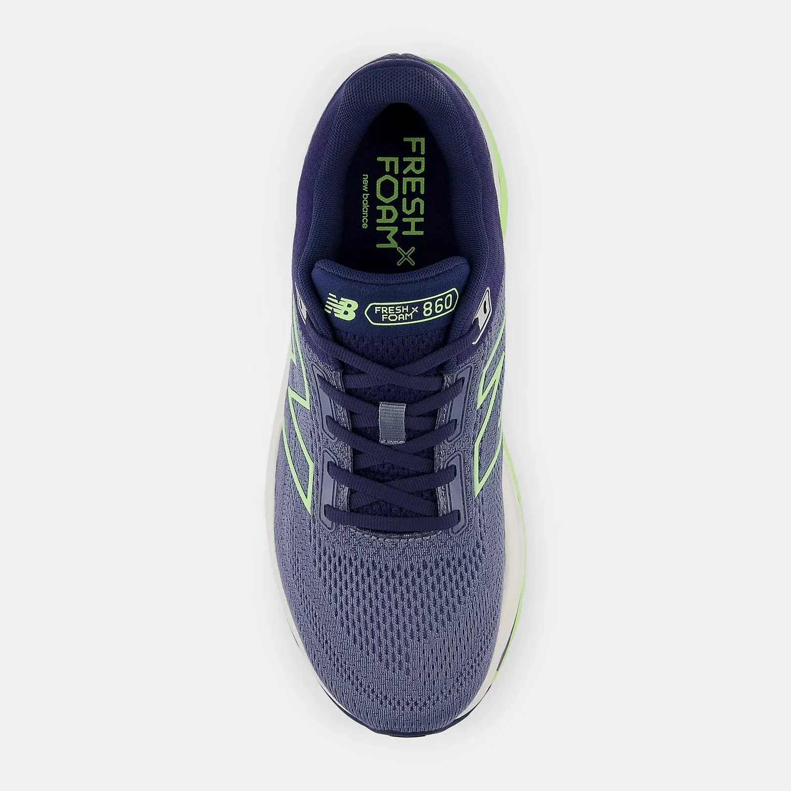 New Balance Men's 860v14 Extra Wide Fit Running Shoes Arctic Grey / Bleached Lime Glo / NB Navy