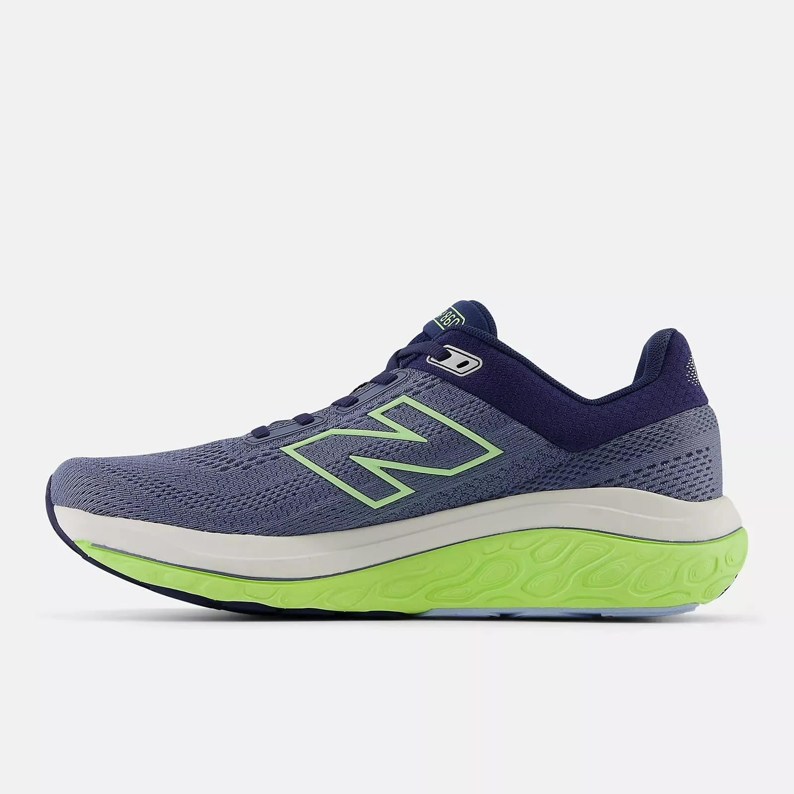 New Balance Men's 860v14 Extra Wide Fit Running Shoes Arctic Grey / Bleached Lime Glo / NB Navy