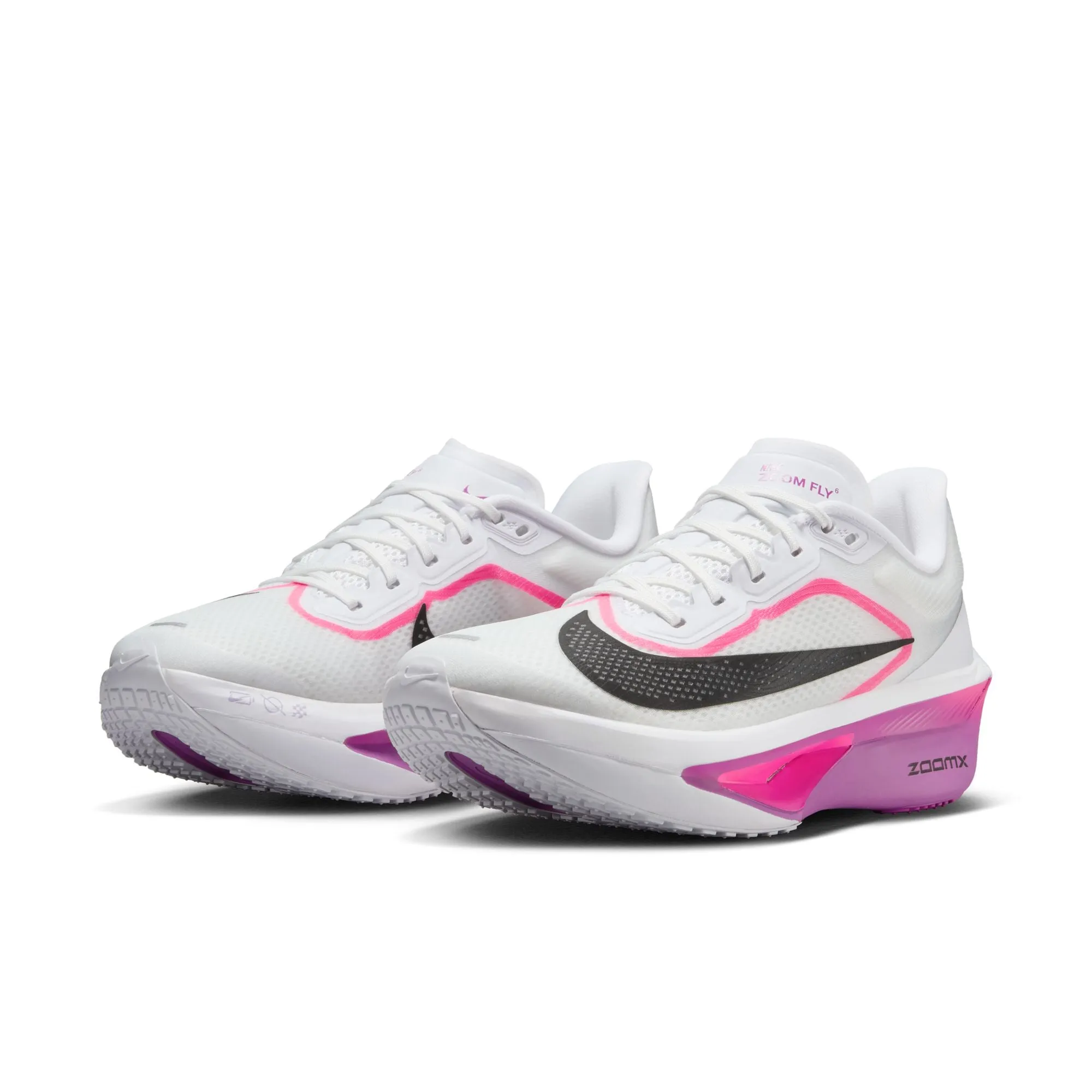 Nike Women's Zoom Fly 6 Running Shoes White / Black / Vivid Grape / Hyper Pink