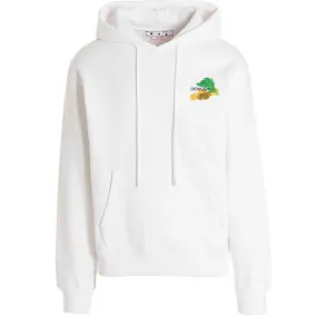 Off White Brush Arrow Logo White Hoodie