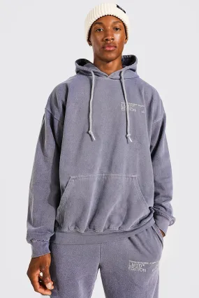 Oversized Overdyed Limited Edition Hoodie | boohooMAN UK