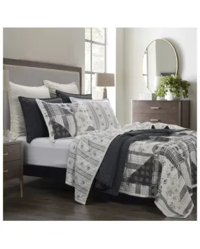 Product Name:  HiEnd Accents Black Patchwork Prairie Reversible 3-Piece King Quilt Set