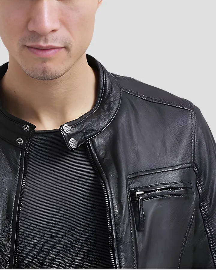 Scott Black Leather Racer Jacket